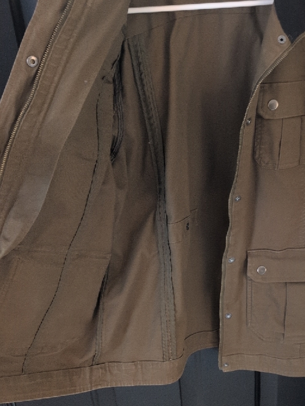 Duluth Trading Co Olive Green Jacket with Black Collar - Picture 4 of 5